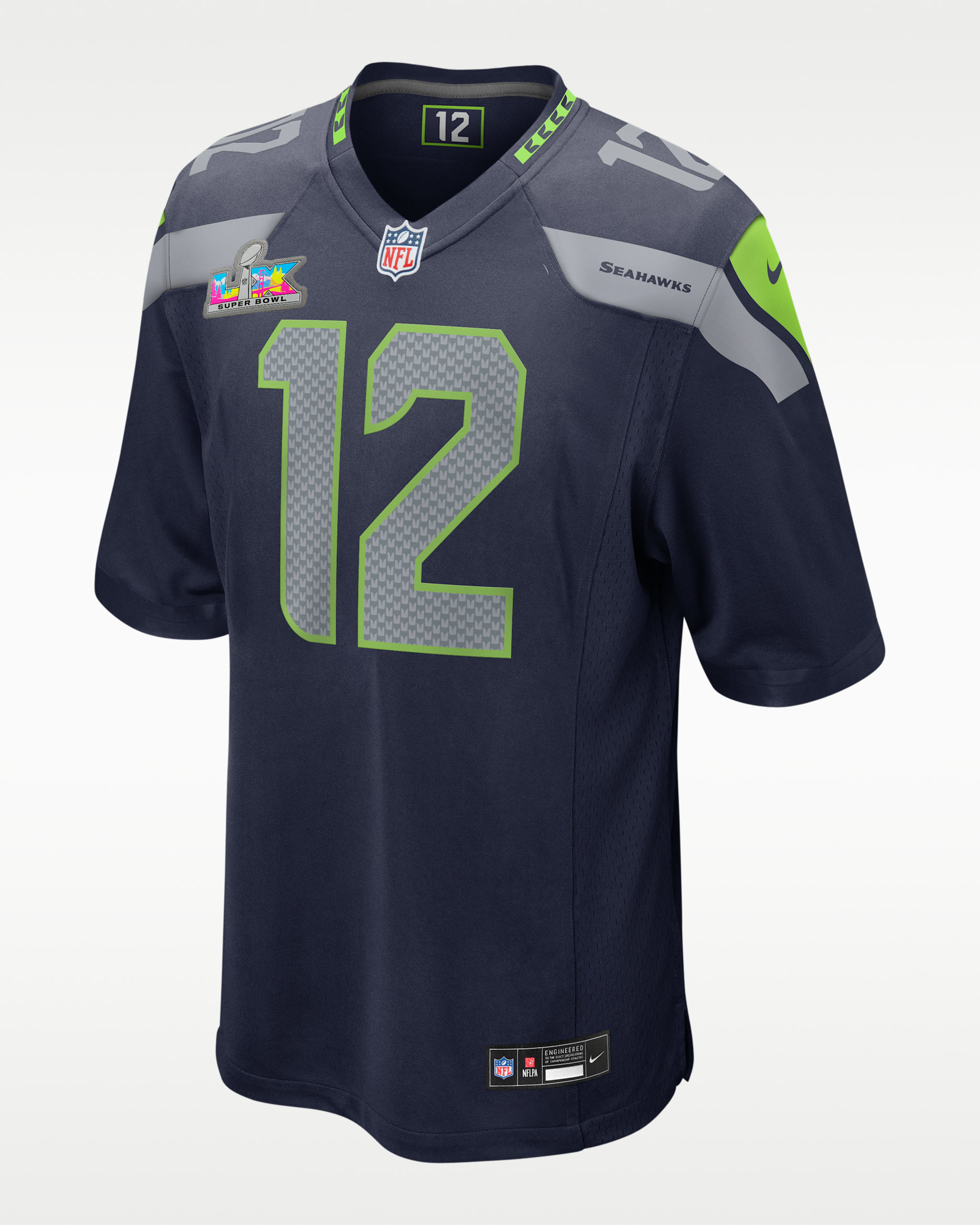 12s Seattle Seahawks Super Bowl LX Men's Nike NFL Game Jersey